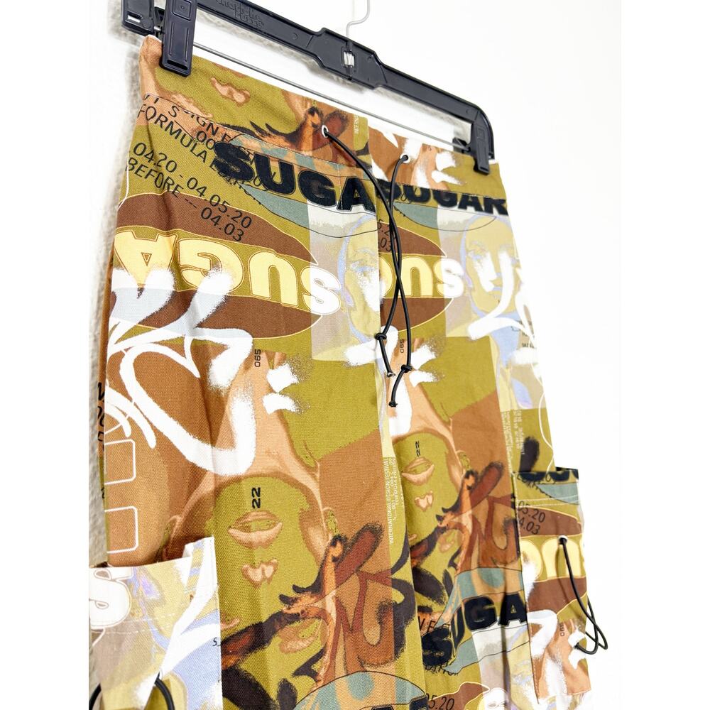 AsYou Y2K Vintage Printed Graphic Wide Leg Pants Size 2 Streetwear Indie - Picture 7 of 14
